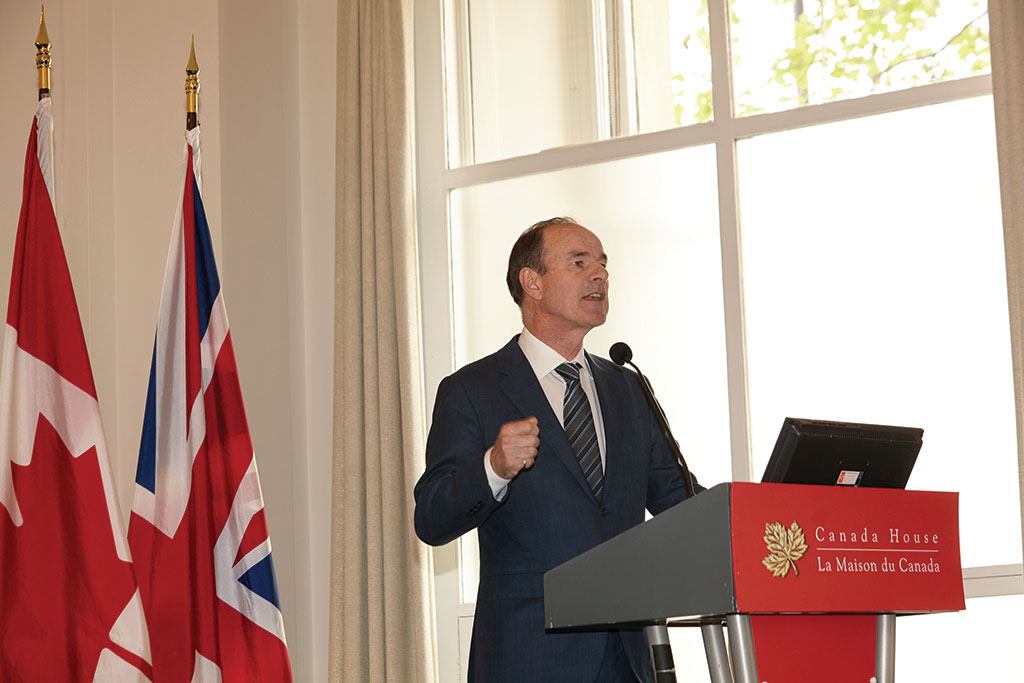 Franco-Nevada CEO David Harquail at the 2019 Canadian Mining Symposium, in London, U.K. Credit: Martina Lang for The Northern Miner.